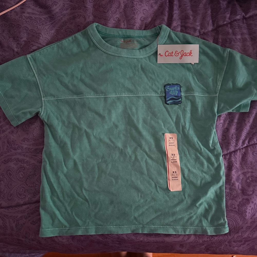 NWT Cat & Jack Kids Teal Surf Up T-Shirt